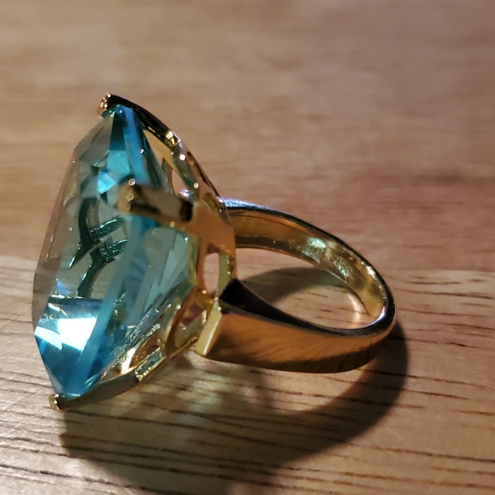 Beautiful Blue Statement Ring 7 Nwot - image 2